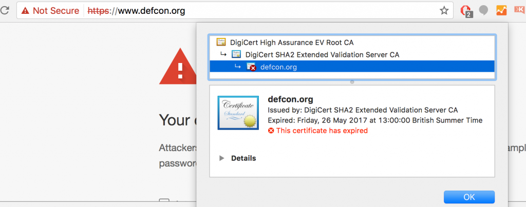 DEFCON SSL expired